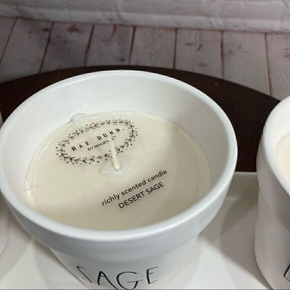 New Rae Dunn 4pc Planters set with scented Candles - Picture 5 of 8